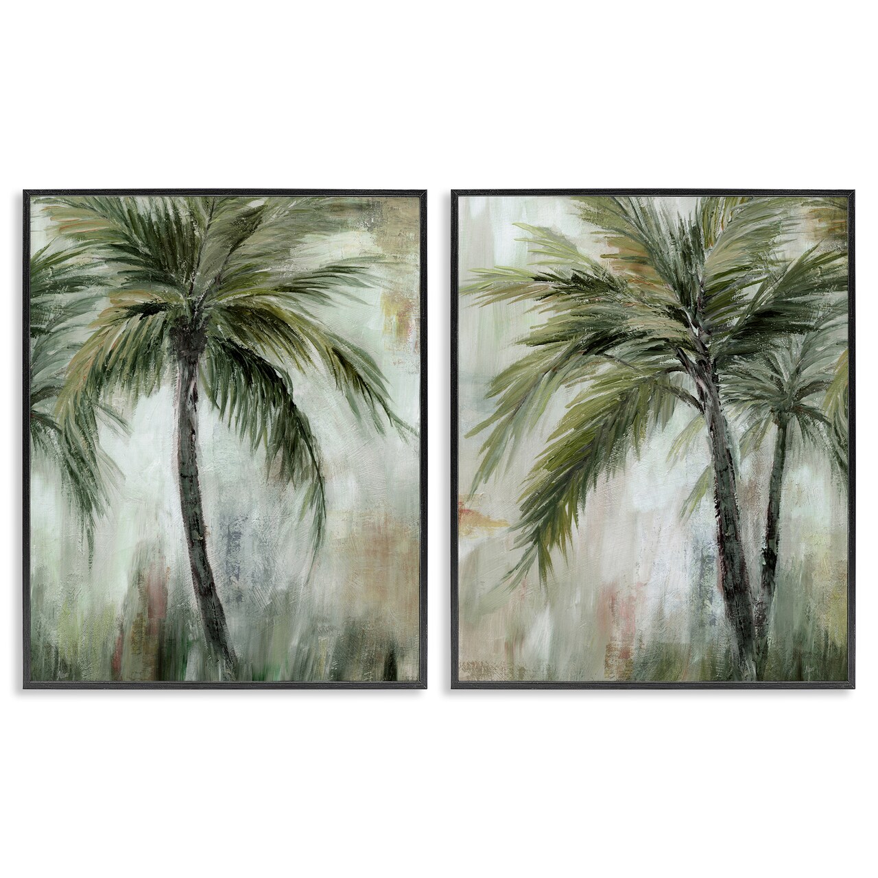 Stupell Industries Palm Trees Impressions 2pc Framed Giclee Wall Art Set Design by Nan